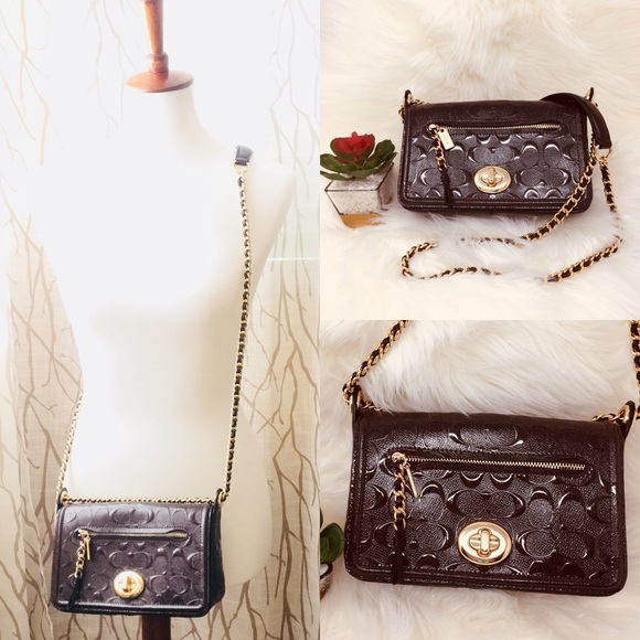 Coach Handbags - Coach leather mini crossbody purse handbag brown